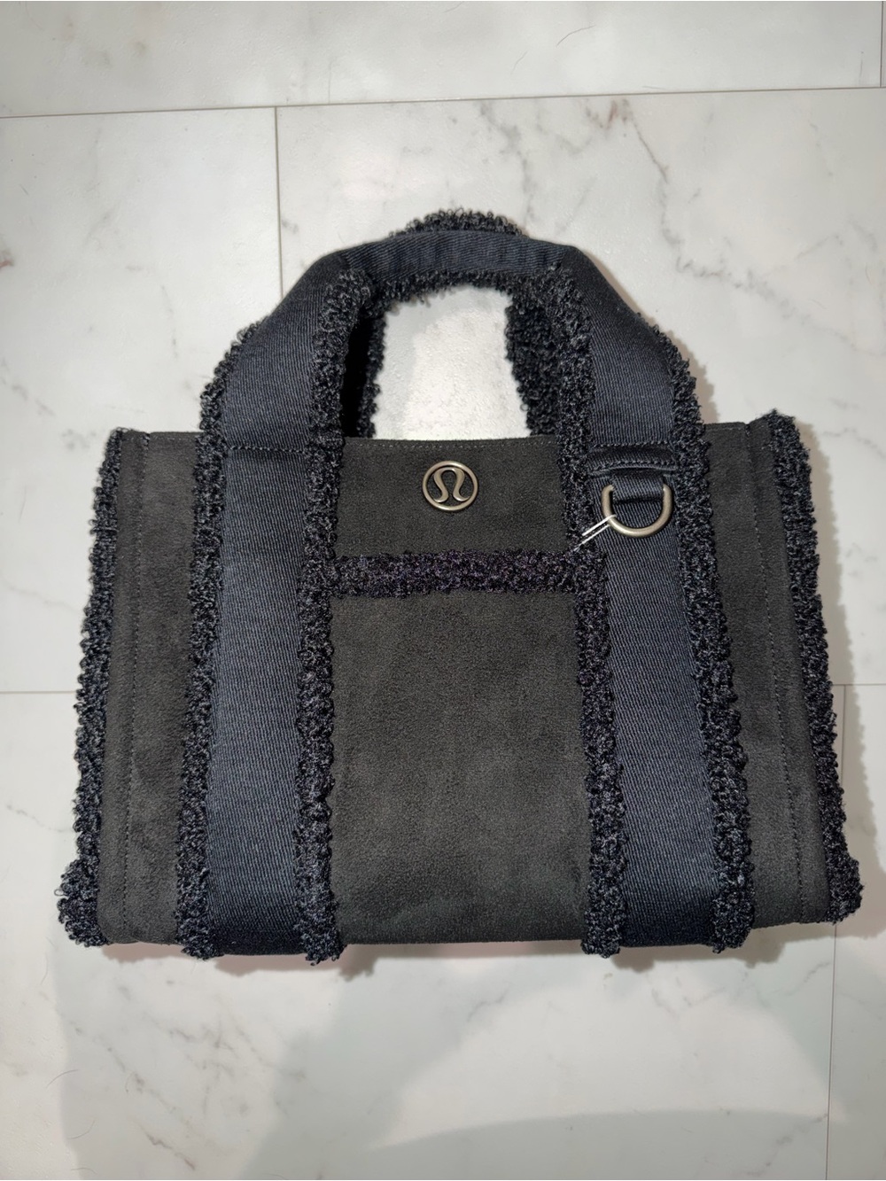 Boxy Tote Mini Faux Shearling Trims & FREE reusable bag